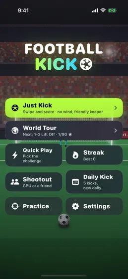 The home screen
